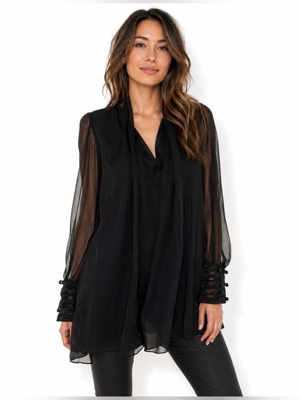 Ziji silk chiffon mini dress